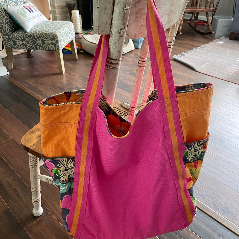Vera Bradley Jazzy Bloom Large Tote Pool Swim Beach Bag - Picture 2 of 16